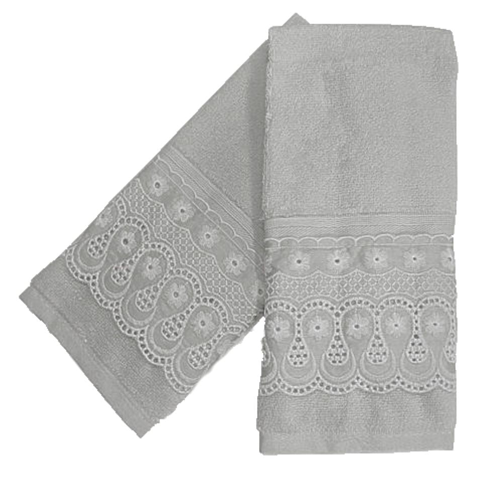KIT TOALHA SOCIAL RENASENÇA 2 PEÇAS 30cm x 50cm PRATA