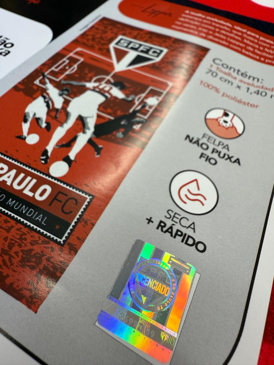 TOALHA AVELUDADA OFICIAL DO SÃO PAULO TRICAMPEÃO MUNDIAL