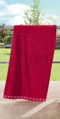 TOALHA DE JACQUARD OFICIAL DO SÃO PAULO VERMELHA