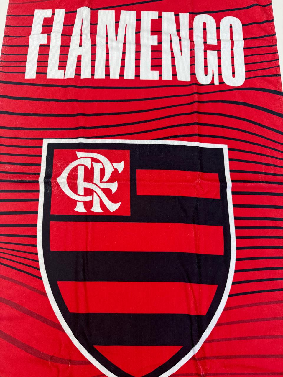 TOALHA AVELUDADA OFICIAL DO FLAMENGO VERMELHA