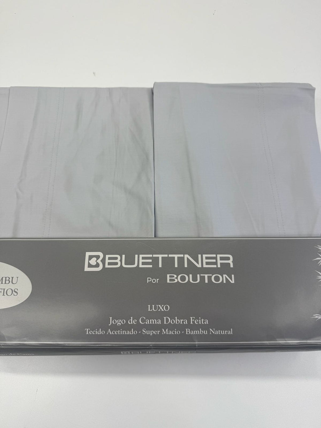 Jogo de Cama Buettner Fibra de Bambu Luxo 350 Fios - Queen - Prata