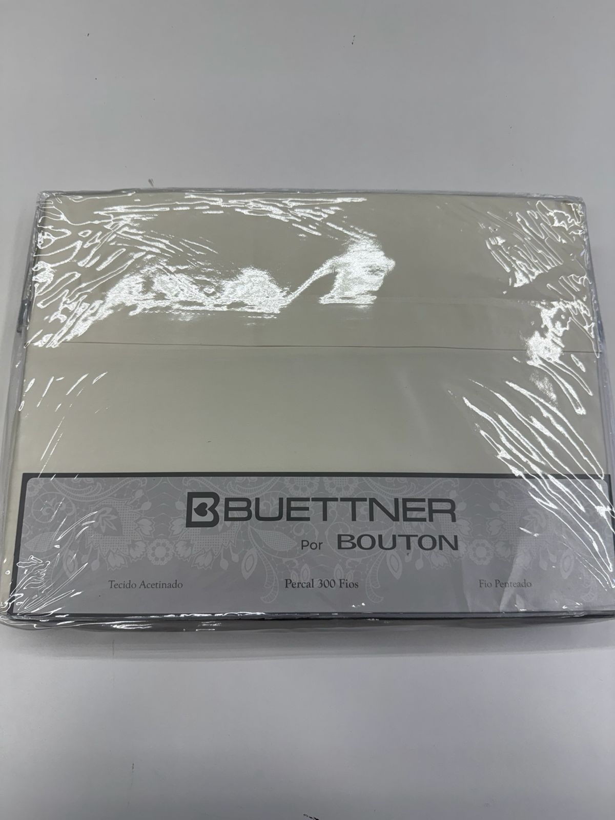 Jogo de Cama Buettner Percal 300 Fios - 100% Algodão - Queen - Perola