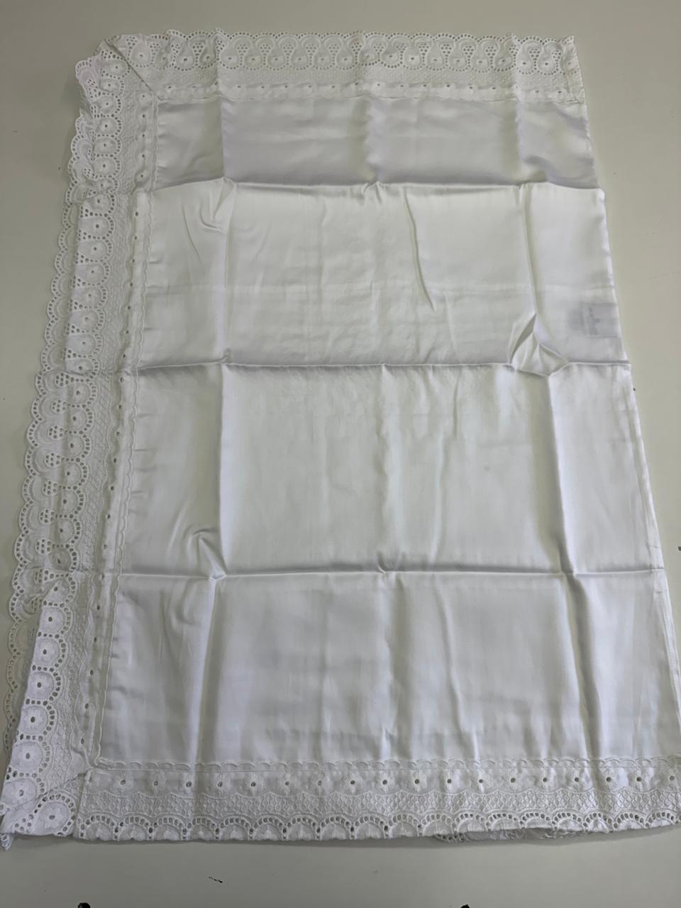 Fronha Percal 300 Fios Fio Penteado 50 cm x 70 cm Branca