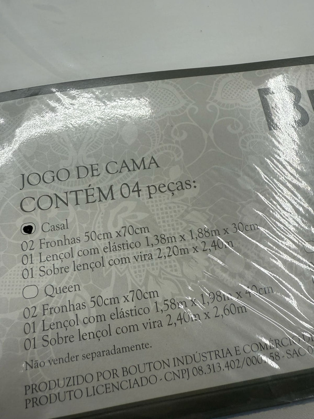 Jogo de Cama Buettner Percal 300 Fios - 100% Algodão - Casal - Branco