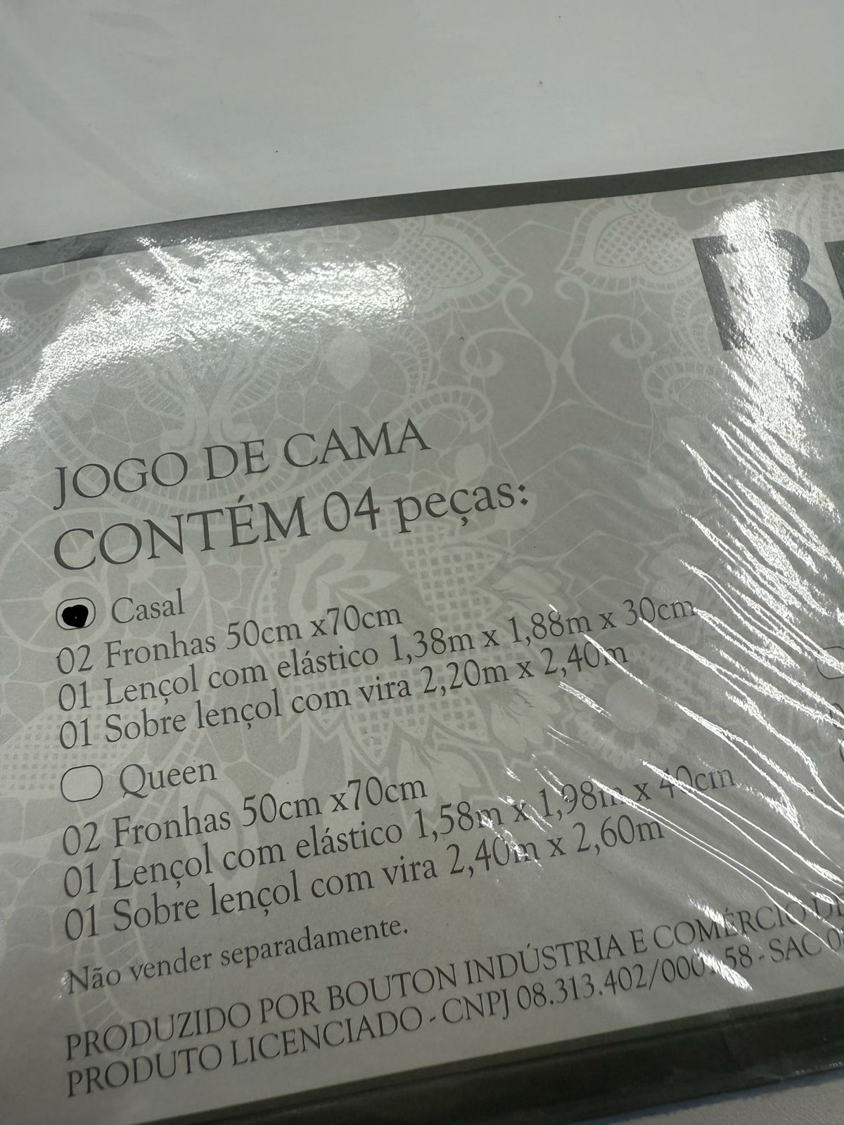 Jogo de Cama Buettner Percal 300 Fios - 100% Algodão - Casal - Branco