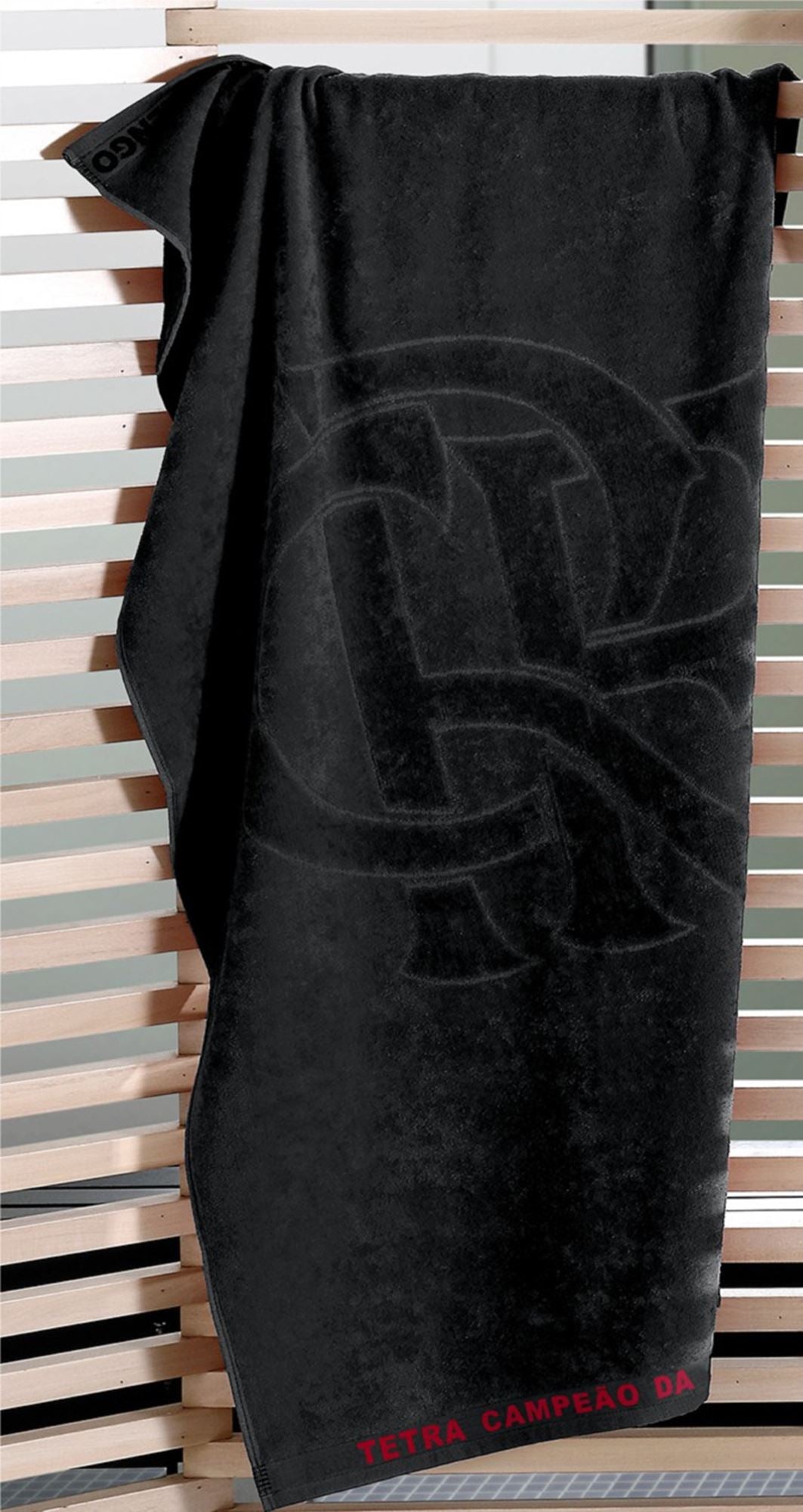 TOALHA DE JACQUARD OFICIAL FLAMENGO TETRA PRETA