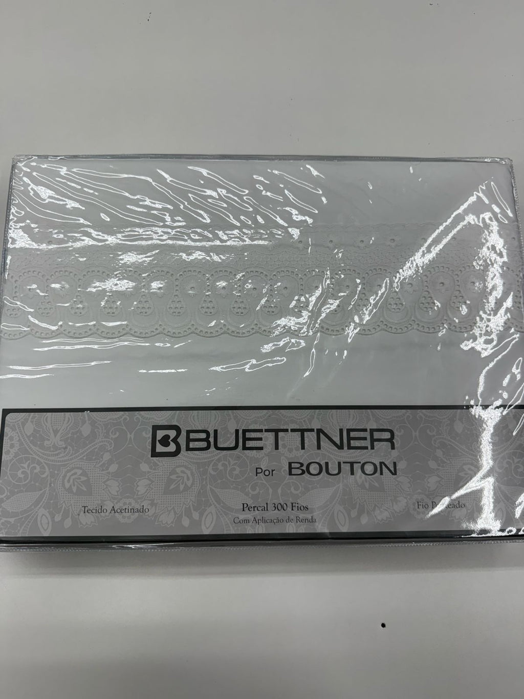 Jogo de Cama Buettner Cristal Renascença Percal 300 Fios - 100% Algodão - Queen - Branco