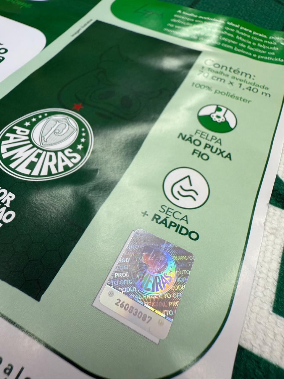 TOALHA AVELUDADA OFICIAL PALMEIRAS MAIOR CAMPEÃO DO BRASIL