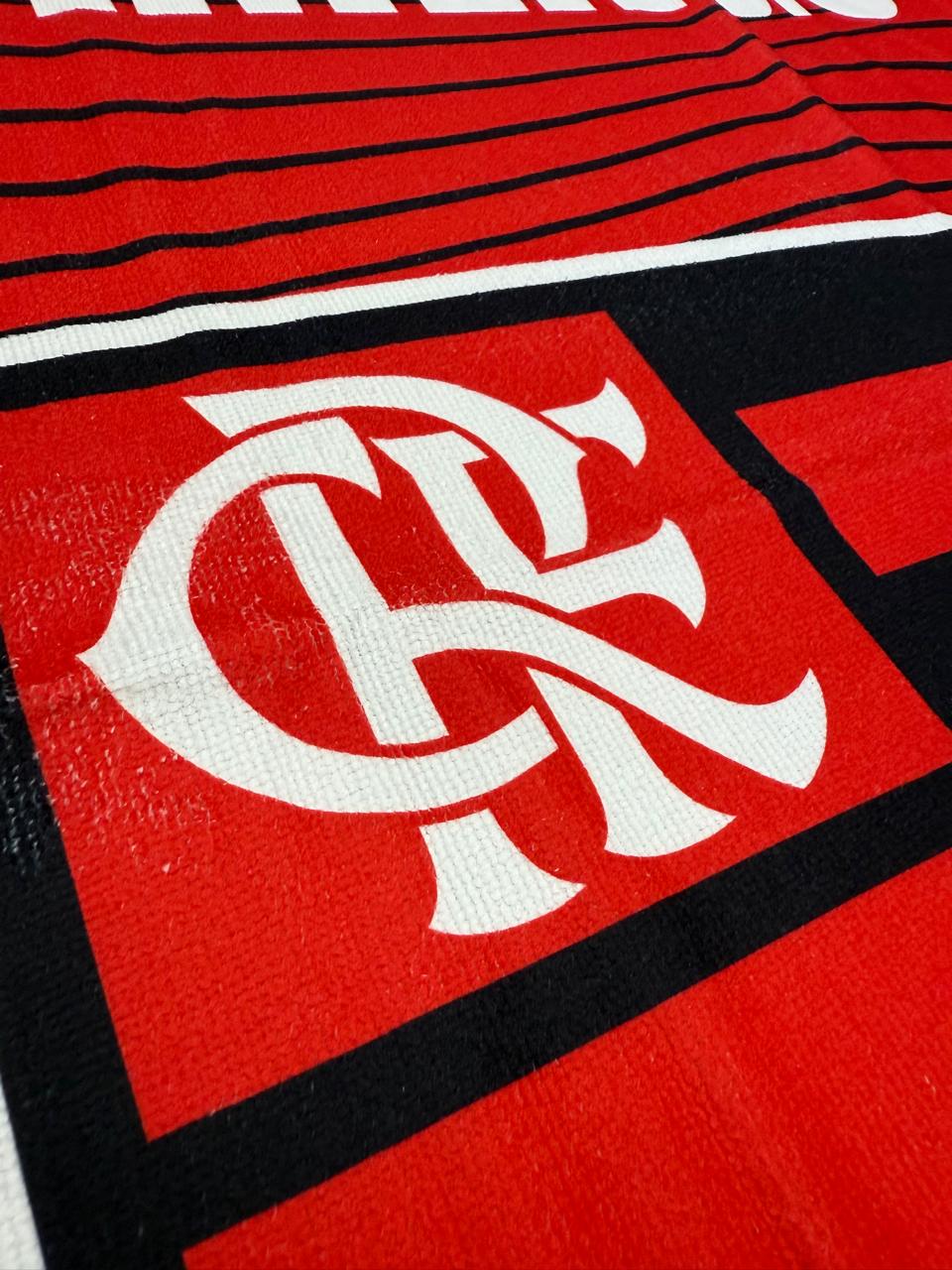 TOALHA AVELUDADA OFICIAL DO FLAMENGO VERMELHA