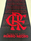 TOALHA ESTAMPADA OFICIAL FLAMENGO ACIMA DE TUDO RUBRO NEGRO