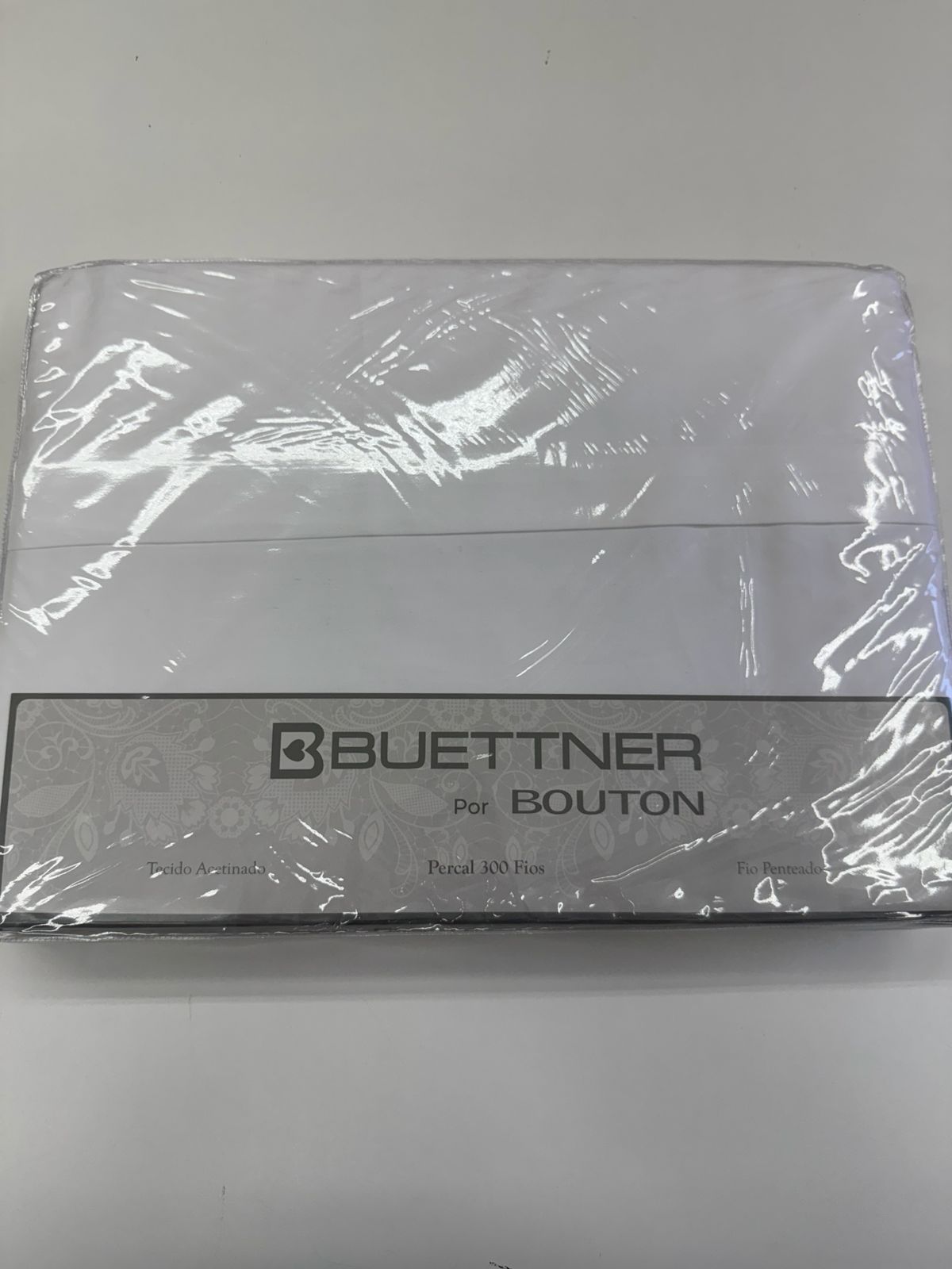 Jogo de Cama Buettner Percal 300 Fios - 100% Algodão - King - Branco