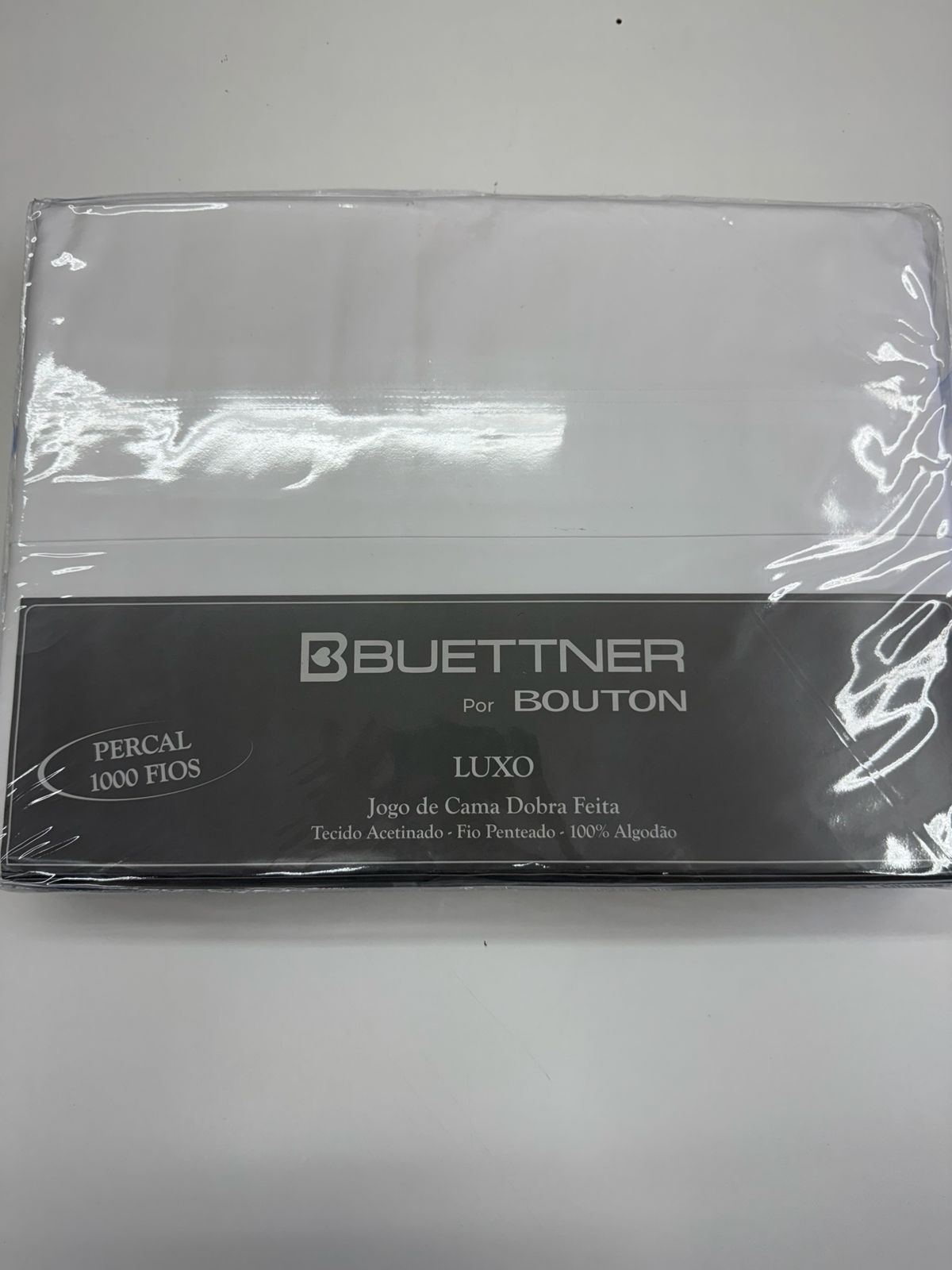 Jogo de Cama Buettner Percal 1000 Fios - 100% Algodão - Casal - Branco