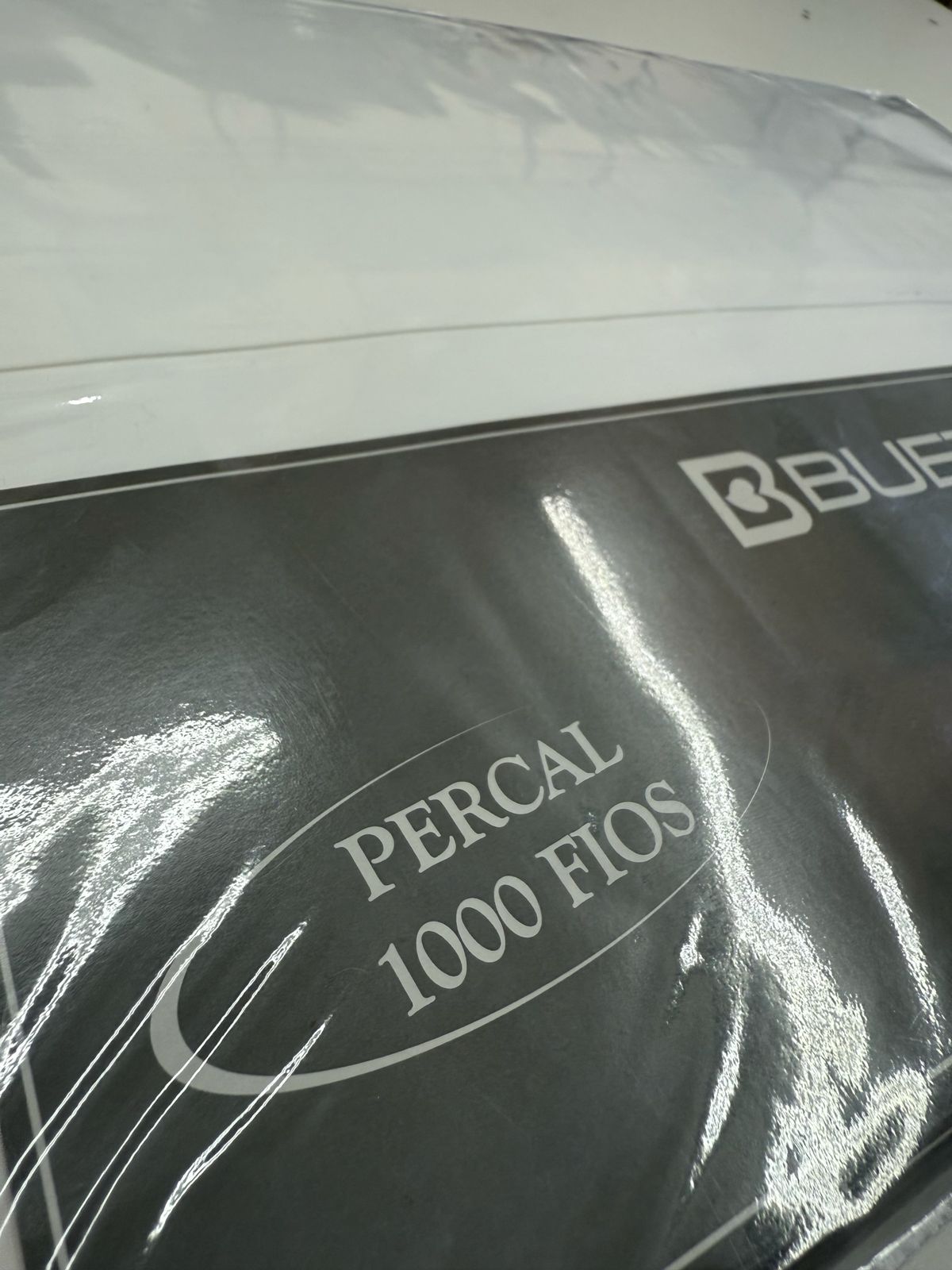 Jogo de Cama Buettner Percal 1000 Fios - 100% Algodão - Casal - Branco