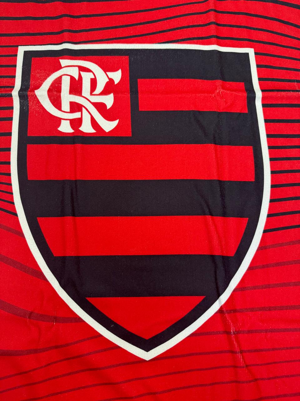TOALHA AVELUDADA OFICIAL DO FLAMENGO VERMELHA