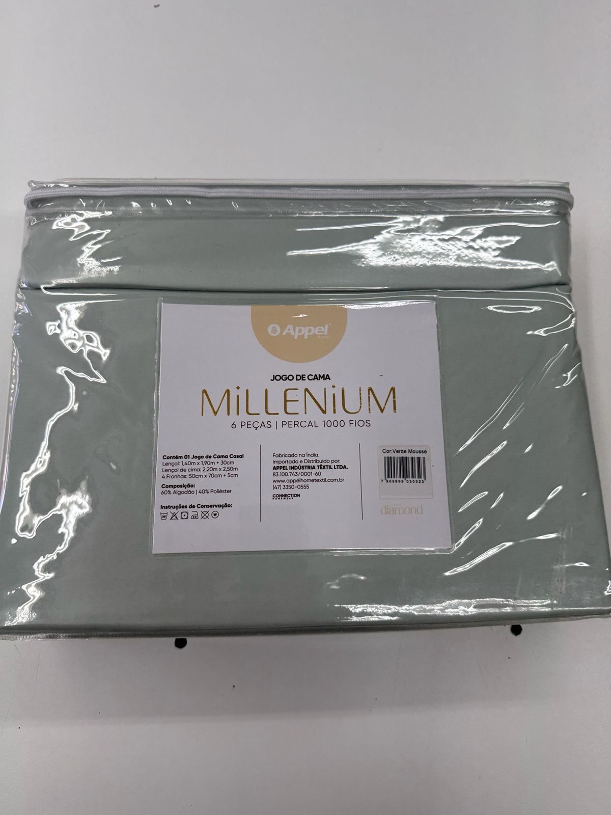 JOGO MILLENIUM 1000 FIOS CASAL VERDE MOUSSE