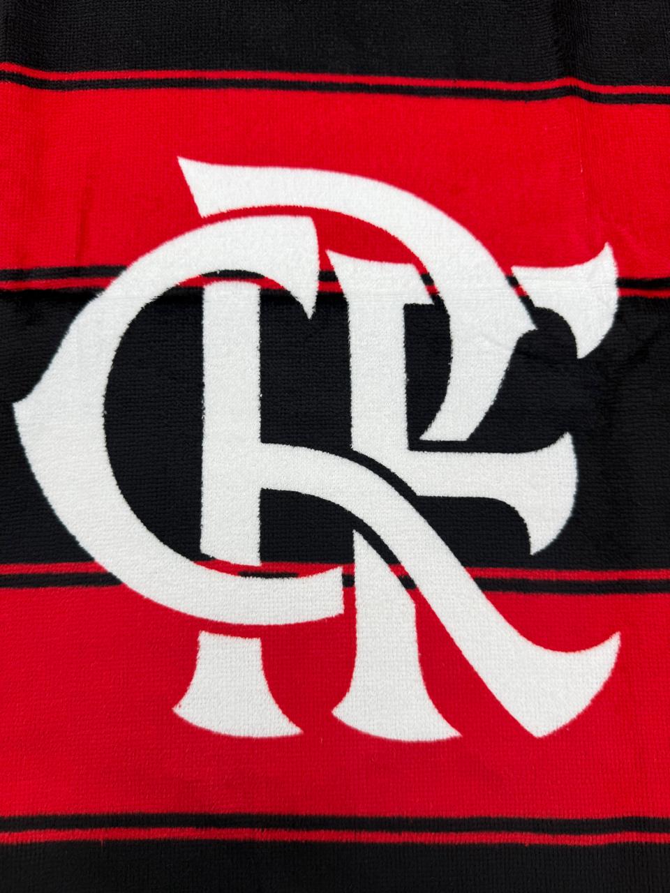 TOALHA ESTAMPADA OFICIAL FLAMENGO LISTRADA