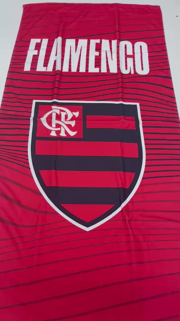 TOALHA AVELUDADA OFICIAL DO FLAMENGO VERMELHA