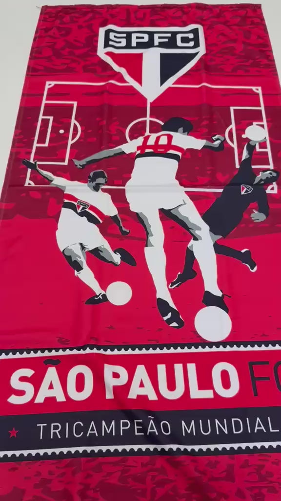 TOALHA AVELUDADA OFICIAL DO SÃO PAULO TRICAMPEÃO MUNDIAL