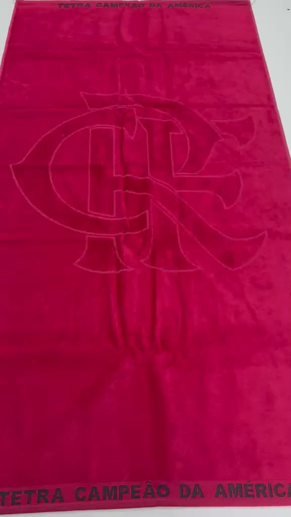 TOALHA DE JACQUARD OFICIAL FLAMENGO TETRA VERMELHA